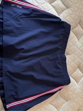 RLX Ralph Lauren Navy Blue Athletic Skort with Pink & White Stripe